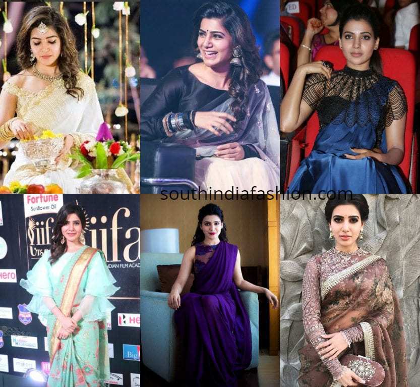 samantha prabhu saree blouse designs