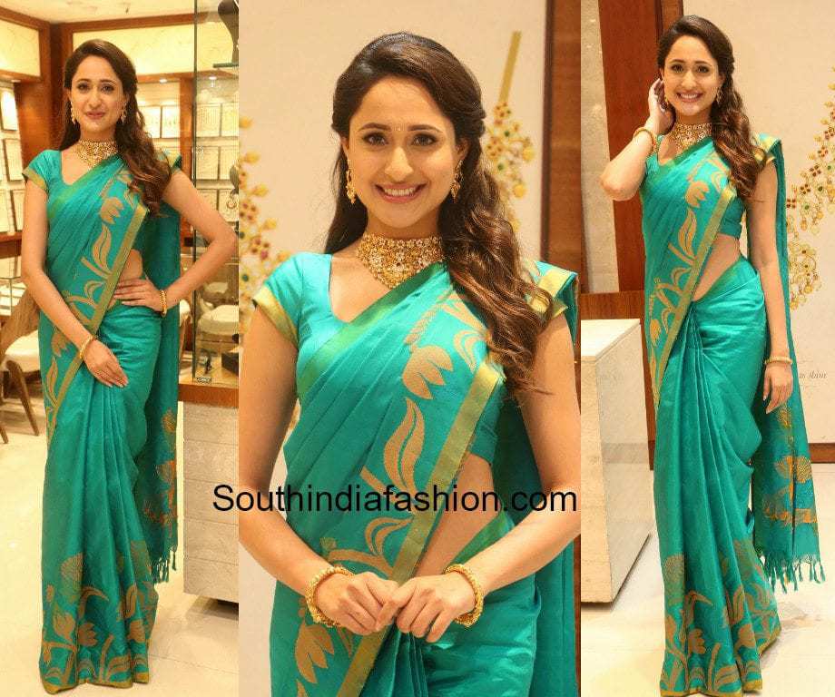 Pragya Jaiswal at rs brothers launch in a pattu saree