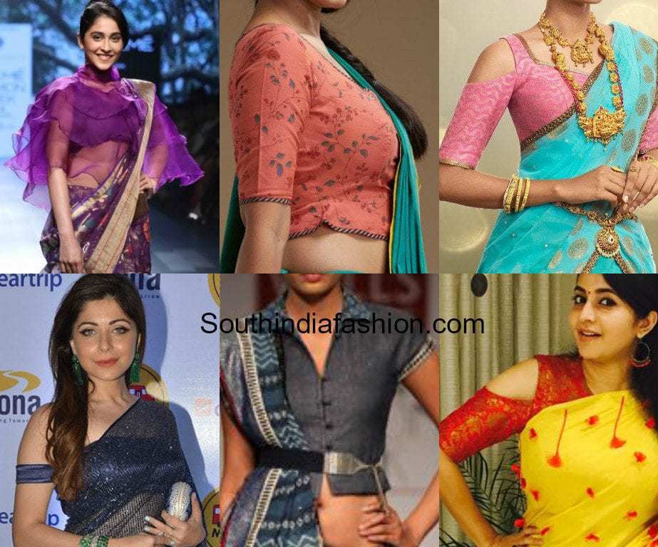 TRENDY BLOUSE DESIGNS WITH SAREES 2017