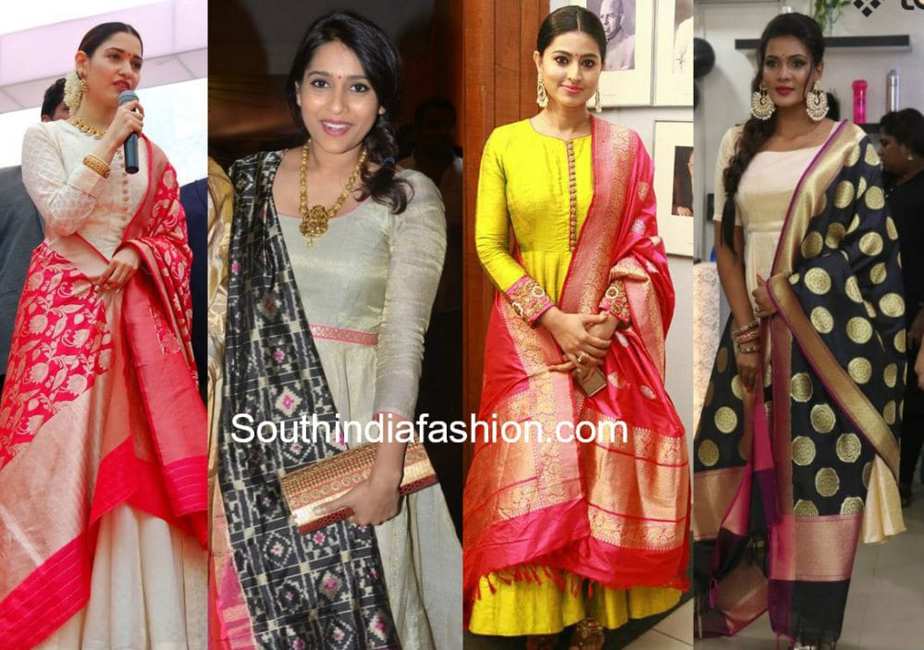 pattu dupatta dresses