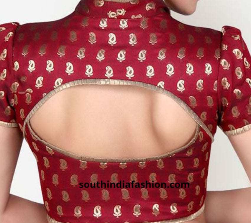 10 Interesting Back Neck Designs For Pattu Saree Blouses