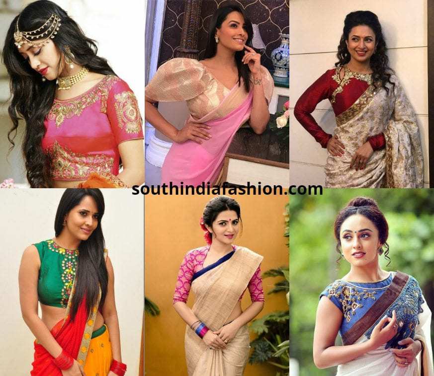 serial actresses saree blouse