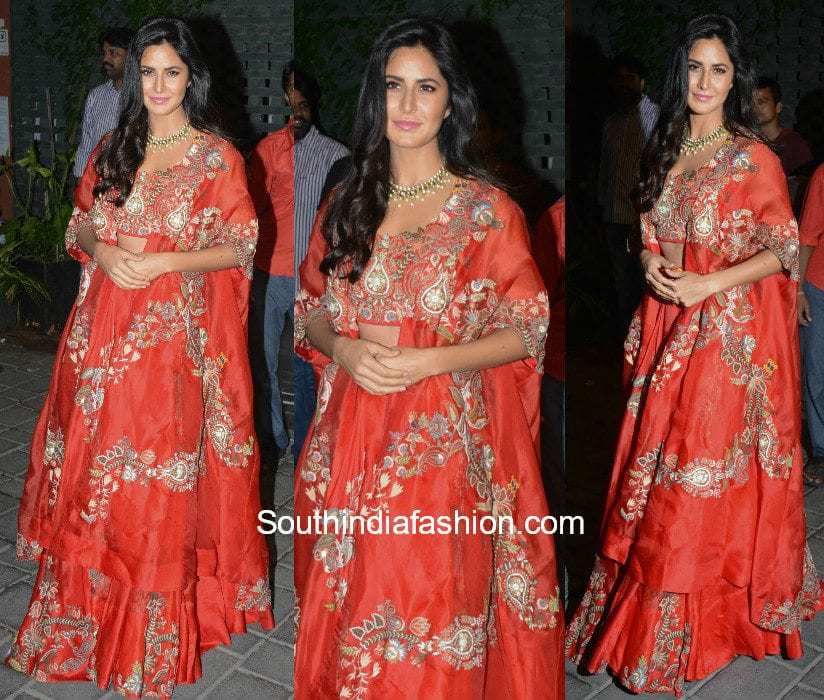 Katrina Kaif in Anamika Khanna at Arpita Khan's diwali bash