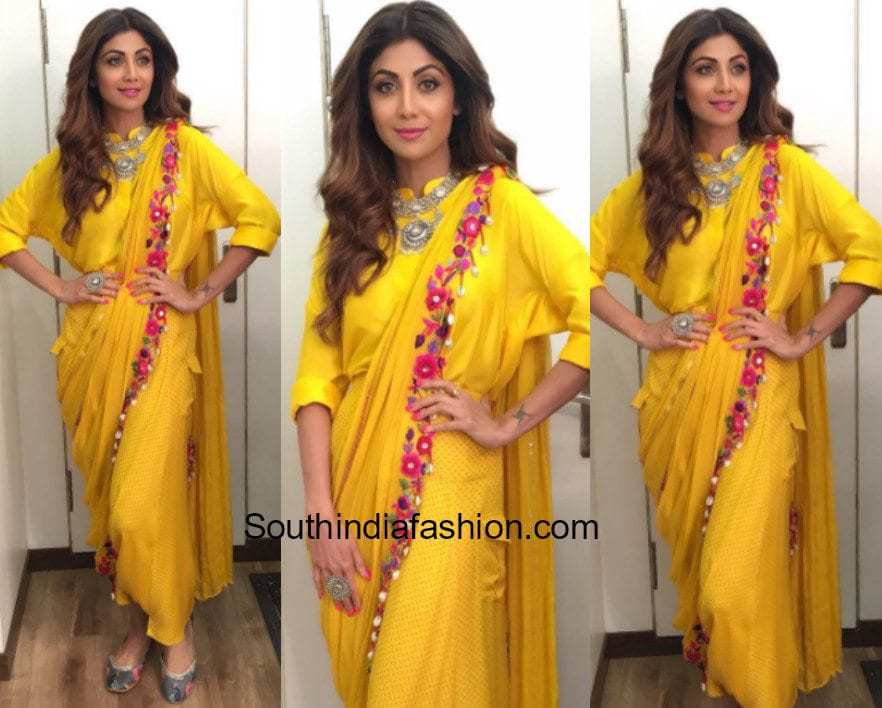 5 Inspiring Saree Styles By Shilpa Shetty – South India Fashion