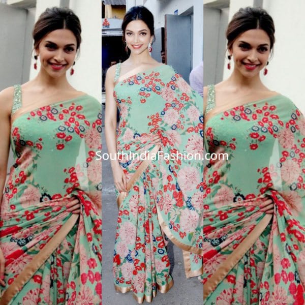 deepika-padukone-in-floral-saree