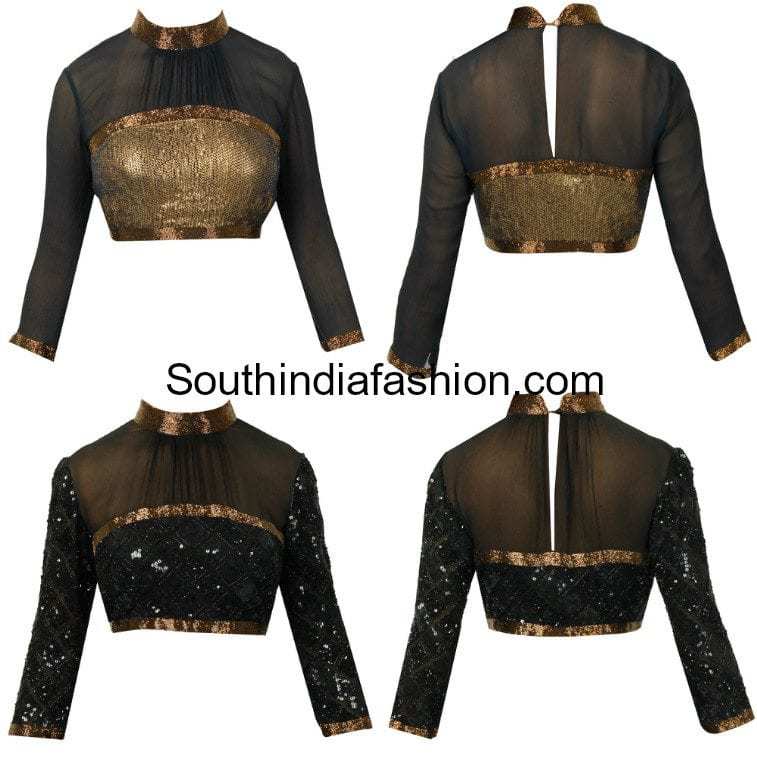 high neck blouse designs