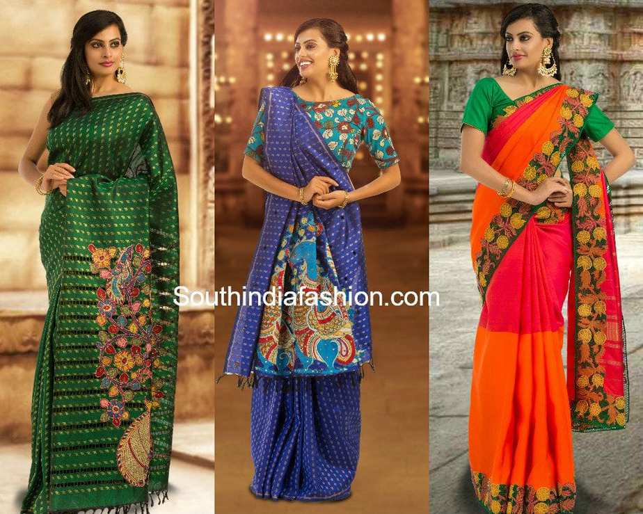 kalamkari patchwork sarees