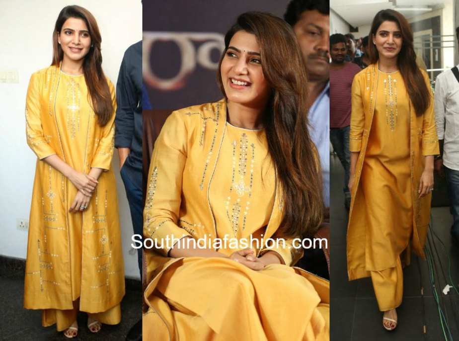 samantha akkineni yellow dress raju gari gadhi 2 promotions