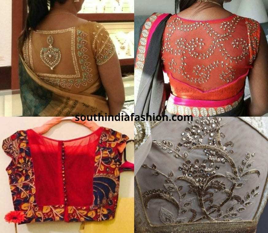 32 Exotic Sheer Back Blouses For Pattu Sarees