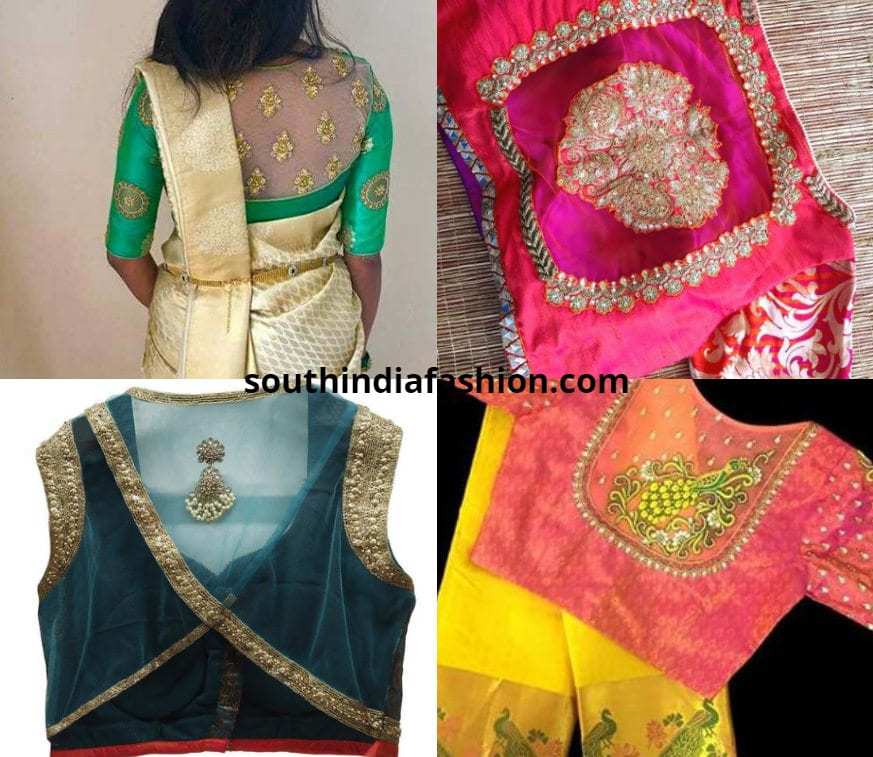 32 Exotic Sheer Back Blouses For Pattu Sarees