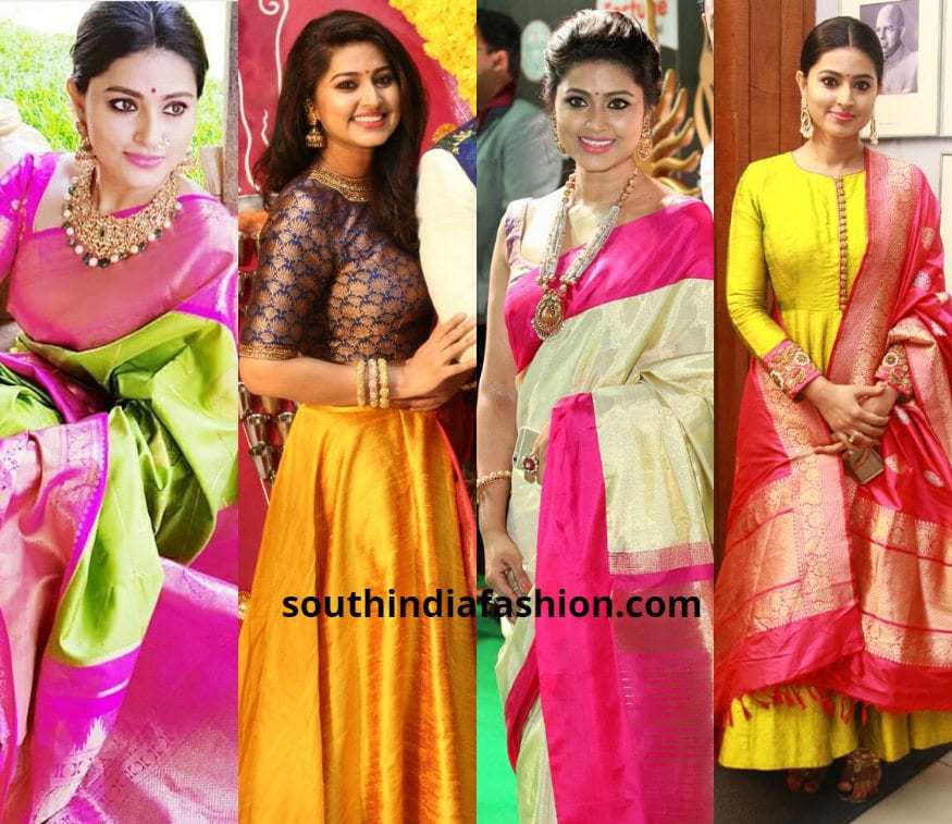 sneha in anarkali dress