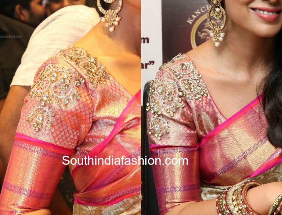 CELEBRITY PATTU SAREE BLOUSE DESIGNS