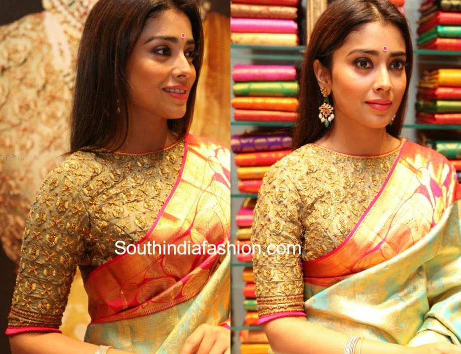 CELEBRITY PATTU SAREE BLOUSE DESIGNS