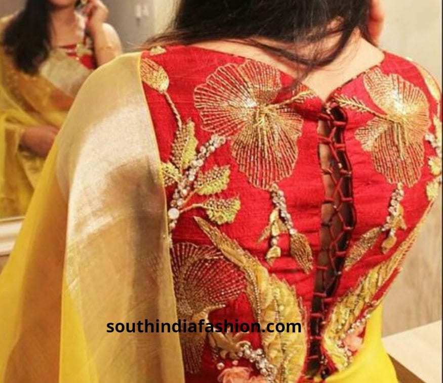 15 Trending Back Embroidered Saree Blouses This Season