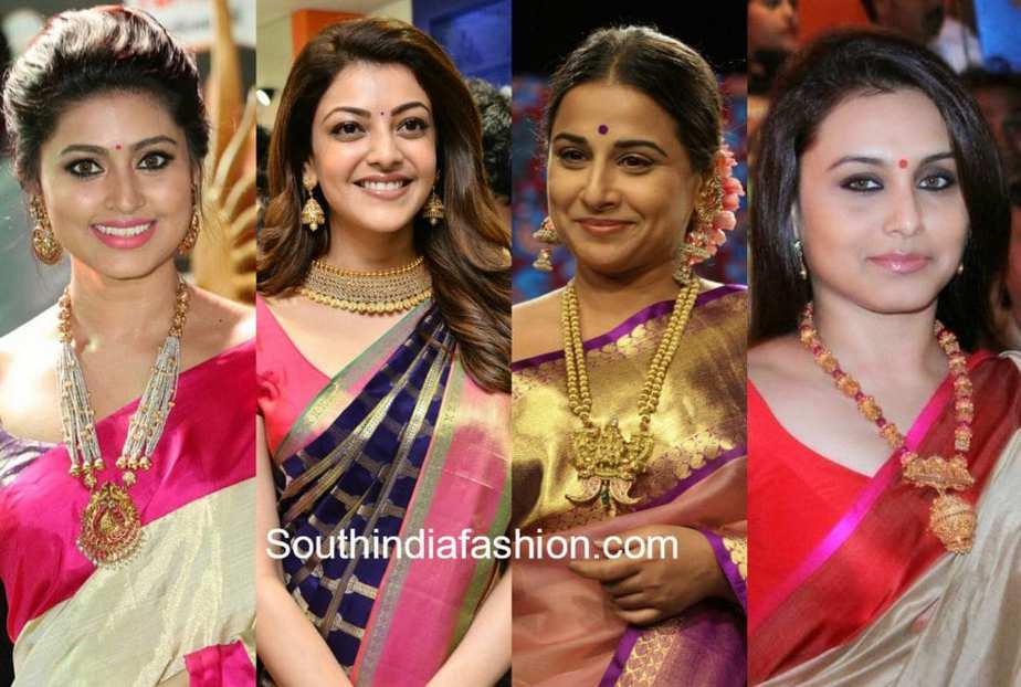 best jewellery with silk sarees