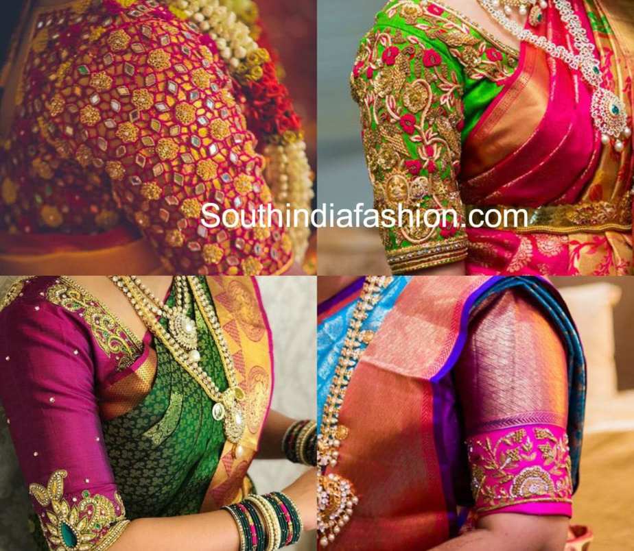 maggam work blouse designs for pattu sarees