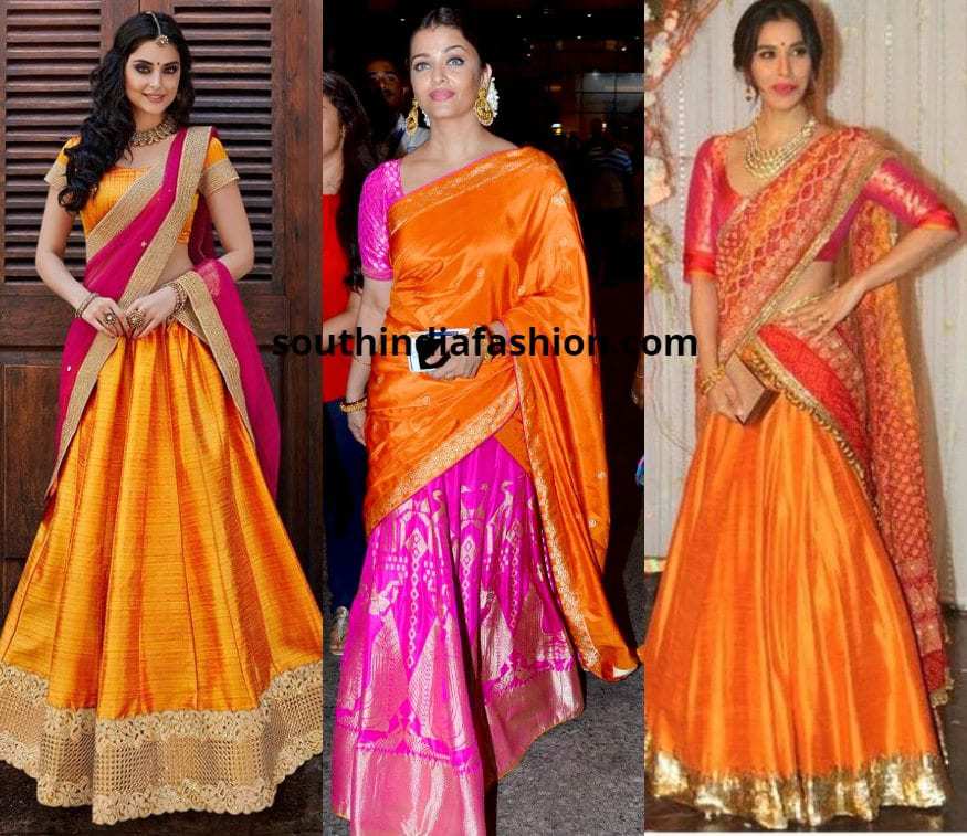 Top 10 Half Saree Color Combinations Trending This Season Top 10 Half Saree Color Combinations Trending This Season