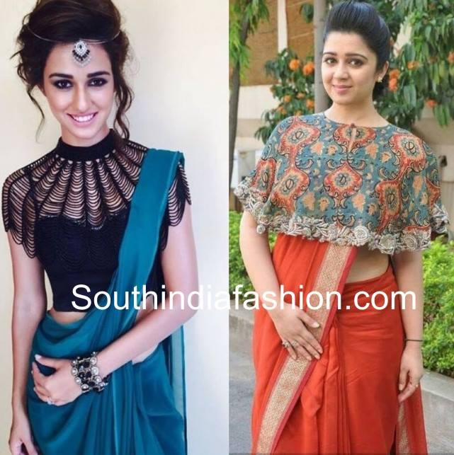 Cape style blouses with sarees