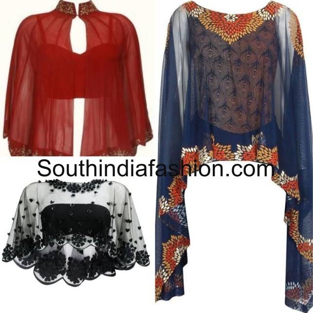 Different types of cape style blouses