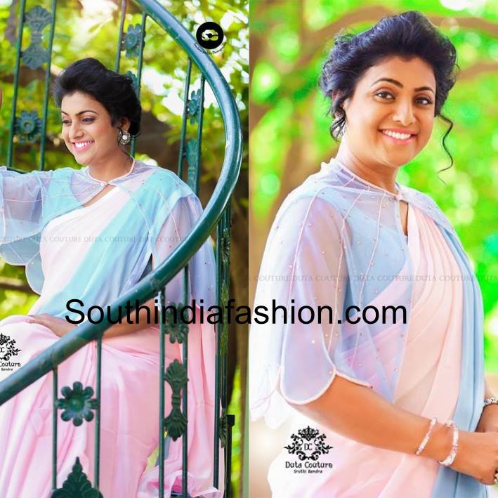 Roja in stylish cape blouse