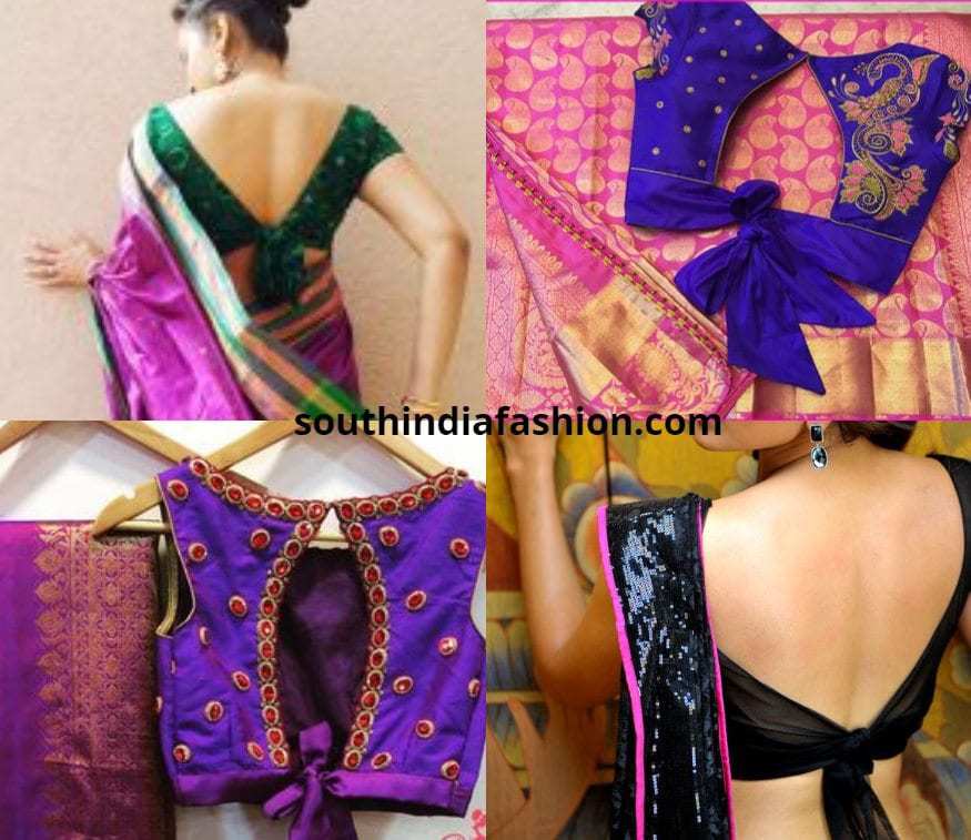 Back knot blouse sales designs