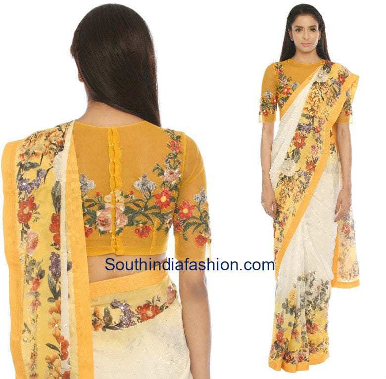 Black Striped Saree Set Design by Ri Ritu Kumar at Pernia's Pop Up Shop 2023