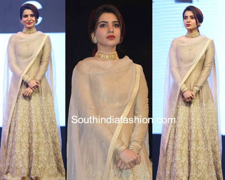samantha in anarkali dress