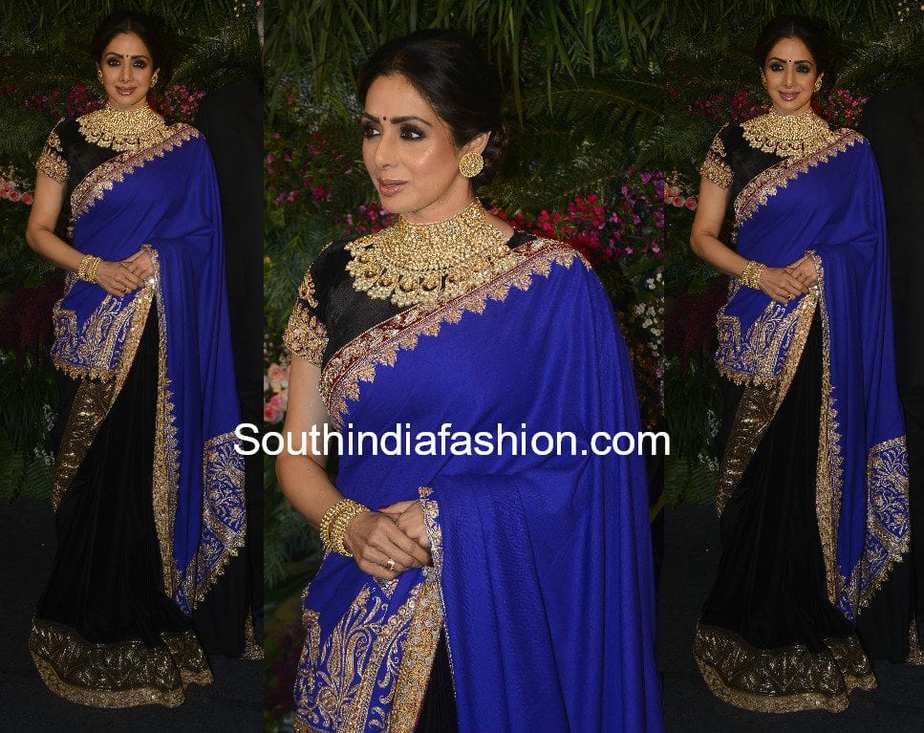 sridevi kapoor blue saree