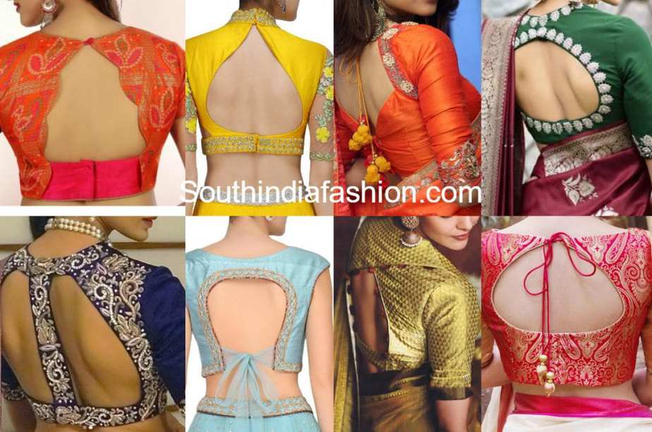 party wear saree blouse neck designs