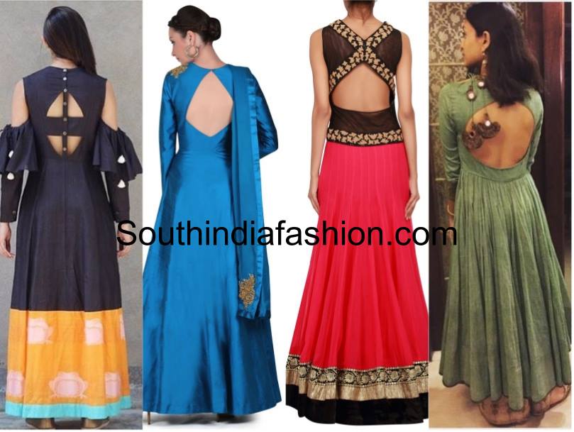 Stylish back open anarkali