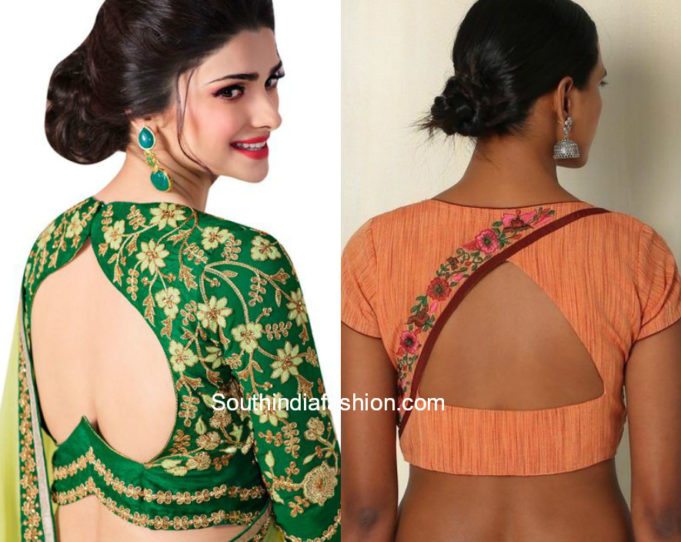 Cut Out Blouse Designs for Designer Sarees â South India Fashion