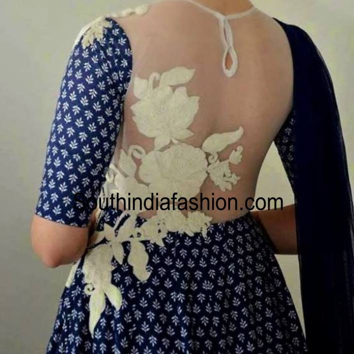 Sheer back anarkali design