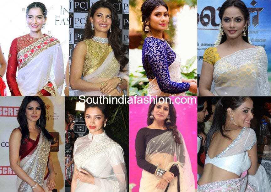 blouse options with white sarees