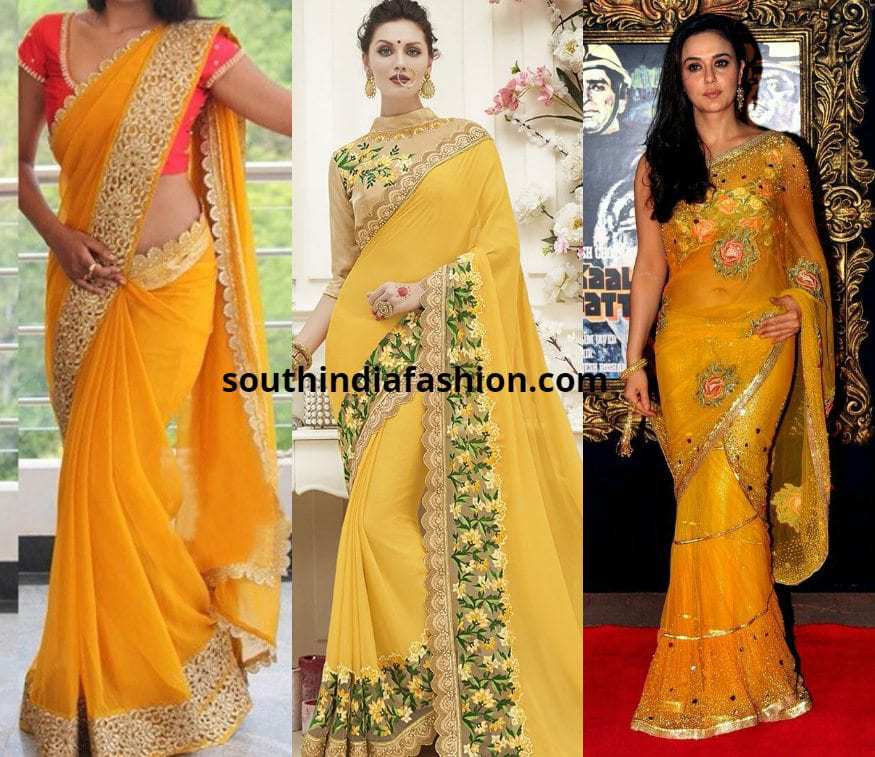 yellow saree for haldi function