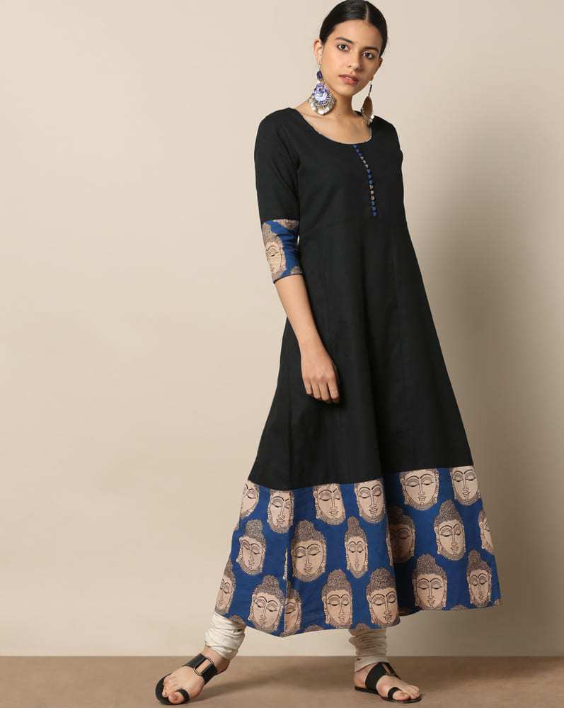 Shravani Black Kalamkari Dress – Handikart