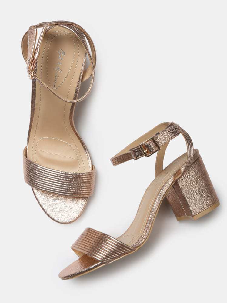 Buy Gold Heeled Sandals for Women by AASHEEZ Online | Ajio.com