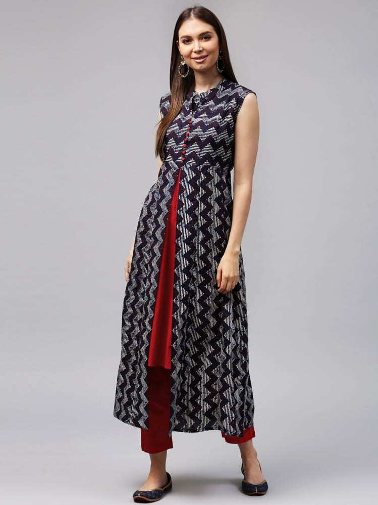 CHAAHAT WRINKLE RAYON PRINT DOUBLE LAYERED ROUND CUT KURTI WITH FANCY  SLEEVE PATTERN BY MITTOO BRAND WHOLSALER AND DEALER