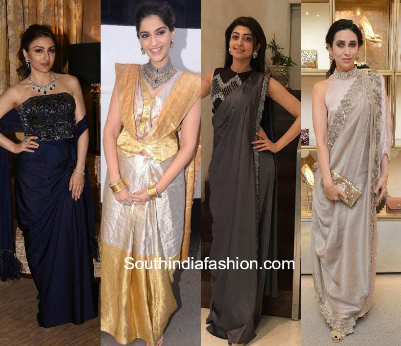 Celebrities in stylish saree drapes