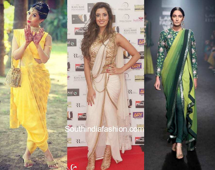 Pants style saree top