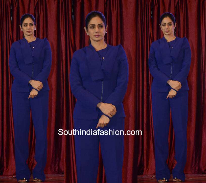 Sridevi Kapoor in a blue suit for CWC School Annual Day Event
