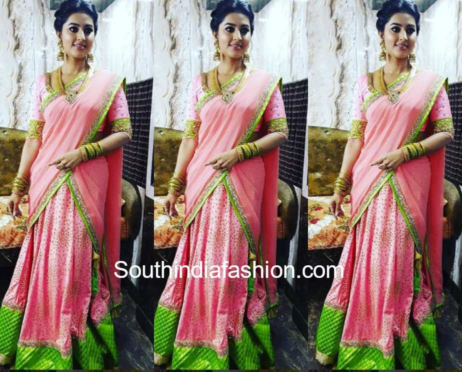 sneha prasanna pink half saree