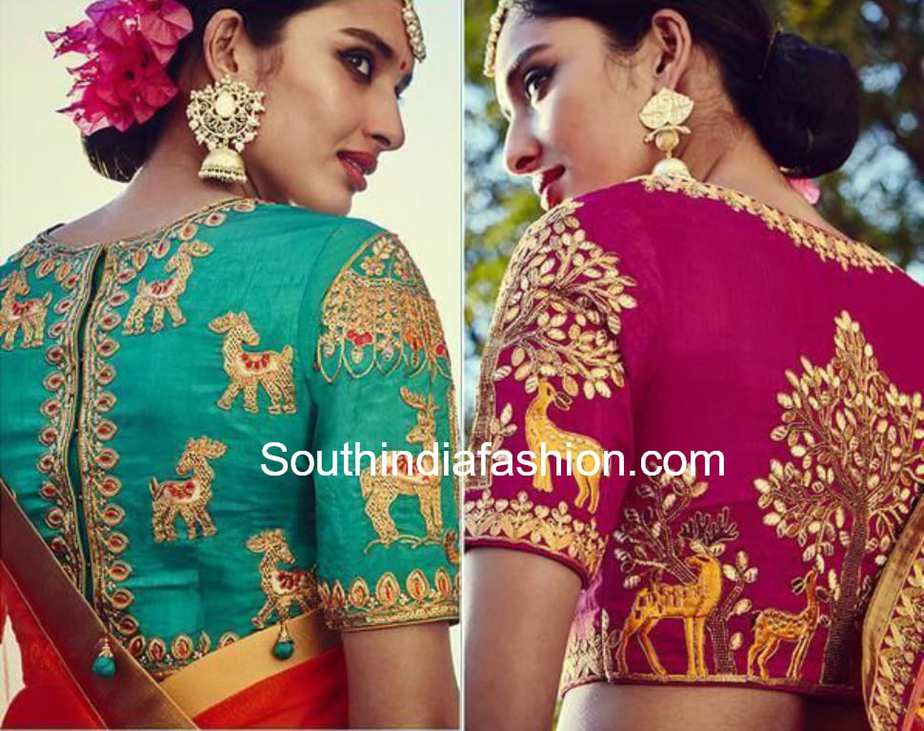 High neck sale work blouses