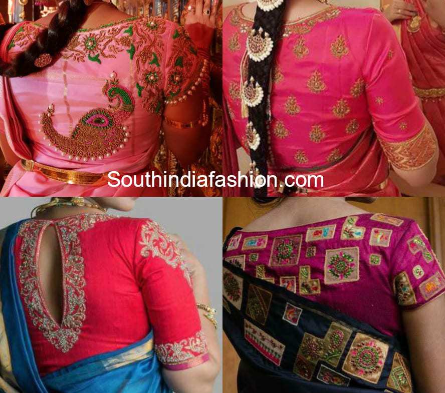 high neck maggam work blouse designs for silk sarees high neck maggam work blouse for pattu sarees