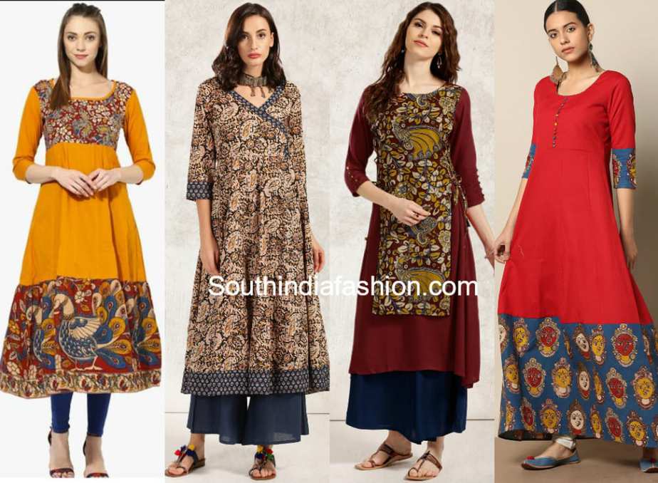 10 Beautiful Kalamkari Kurtis That You Can Buy Online – South India Fashion