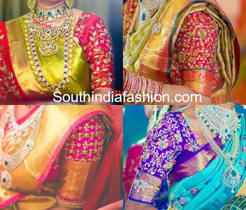 maggam work pattu saree blouse designs