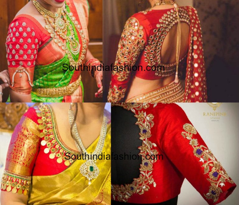 Red Embroidered Bridal Blouse Designs  South India Fashion