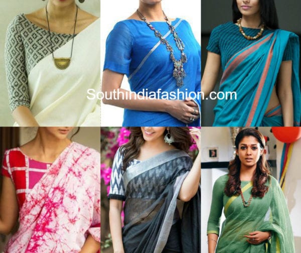 boat neck blouse designs for formal office wear sarees