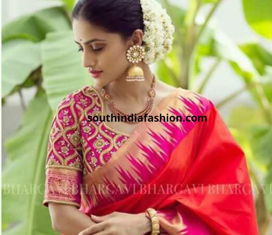 bridal blouse with border and embroidery Bridal Blouse Designs