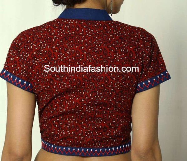 collar neck blouse for cotton sarees