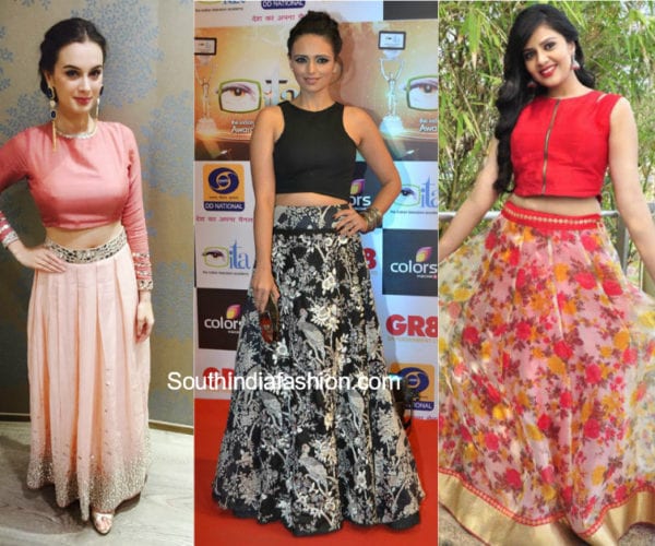 tops with indian ethnic long skirts